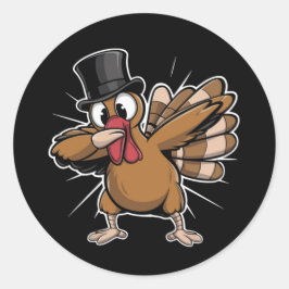 Adesivo Ação de Graças Engraçado Dabbing Turkey Cai