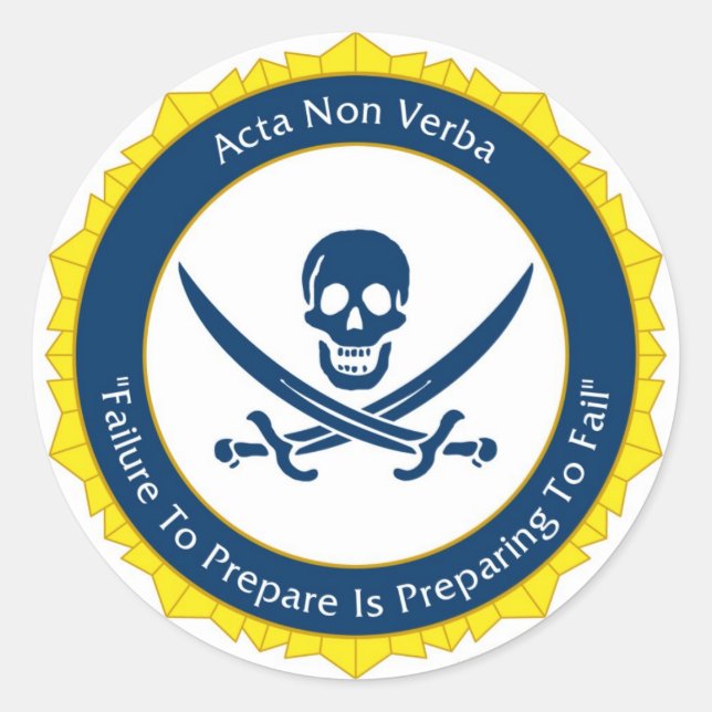 Adesivo Ação Não Palavras - Latim - Acta Non Verba (Frente)