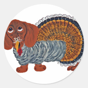 Adesivo Acção de graças Turquia do Dachshund