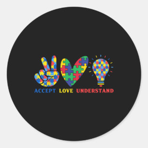 Adesivo Accept Love Entender Colorful Quebra-cabeça Piece