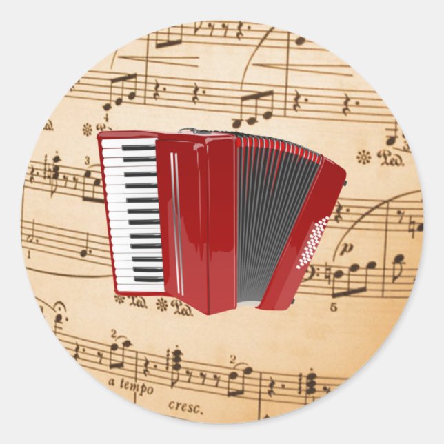 Adesivo Accordion Music, design popular (Frente)