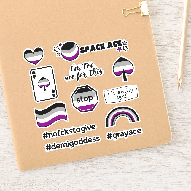 Adesivo Ace Asexual (Notebook)