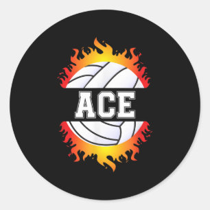 Adesivo Ace Name Jogador de Voleibol Ball and Net Sport