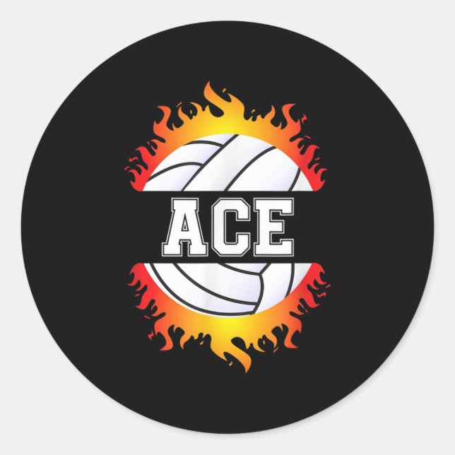 Adesivo Ace Name Jogador de Voleibol Ball and Net Sport (Frente)