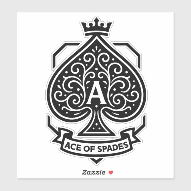 Adesivo Ace of Spades Crest — Filigre Crowado (Folha)