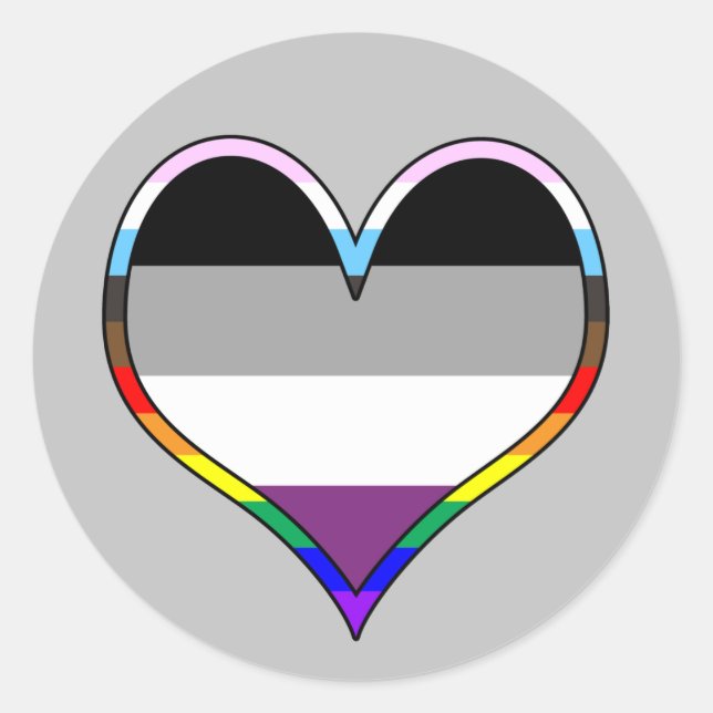Adesivo Ace Pride Heart Classic Round Sticker (Frente)