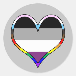 Adesivo Ace Pride Heart Classic Round Sticker