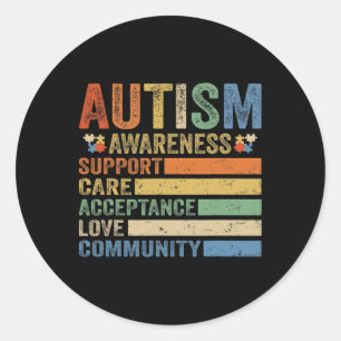 Adesivo Aceitação Apoio Cuidado Conscientização Autismo Pa