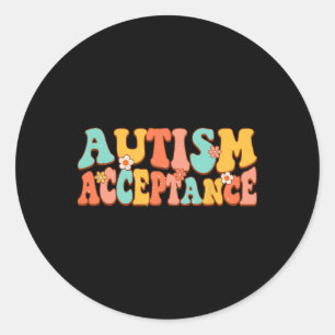 Adesivo Aceitação Conscientização Autismo Groovy Retro Esp