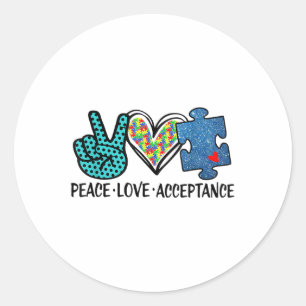Adesivo Aceitação de Amor de Paz Coração _ Autismo Saúde M