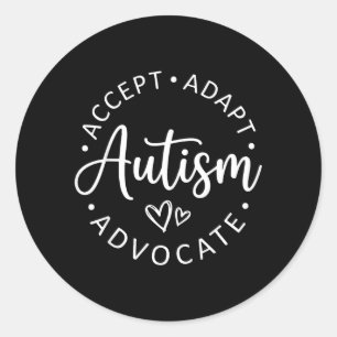 Adesivo Aceitação do Autismo Adaptar Advogar Apoiar Homens