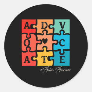 Adesivo Aceitar Adaptar Advocate Peça Quebra-cabeça Retro