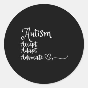 Adesivo Aceitar Adaptar Defender Apoio ao Autismo Engraçad