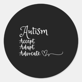 Adesivo Aceitar Adaptar Defender Apoio ao Autismo Engraçad