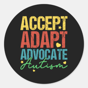 Adesivo Aceitar Adaptar o Advocate Autismo Homens Meses de
