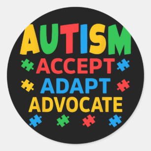 Adesivo Aceitar Adaptar os Homens de Consciência do Autism