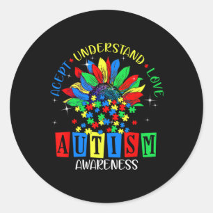 Adesivo Aceitar Amor Compreender Autismo Sensibilização Pa