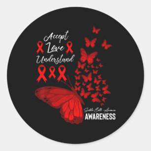 Adesivo Aceitar Amor Compreender Awarenes Com Anemia De Cé