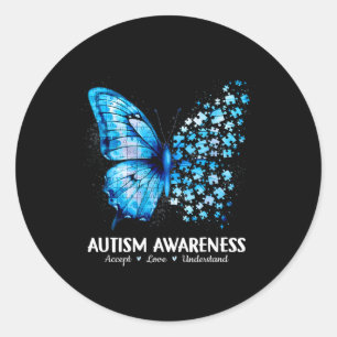 Adesivo Aceitar Compreender Atenção ao Autismo das Borbole