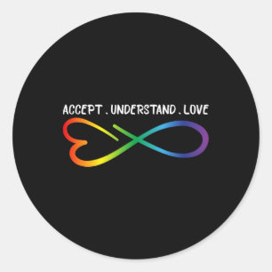 Adesivo Aceitar Compreender Aut. Infinity Neurodiversity