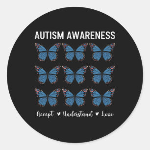 Adesivo Aceitar Compreender Autismo Atenção Borboleta