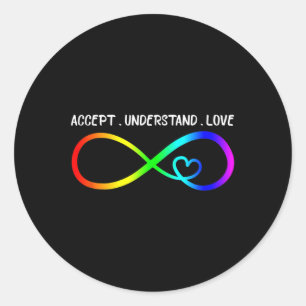 Adesivo Aceitar Compreender Autismo Infinito Pelo Coração