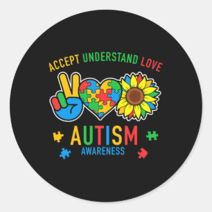 Adesivo Aceitar Entender Amar Conscientização do Autismo G