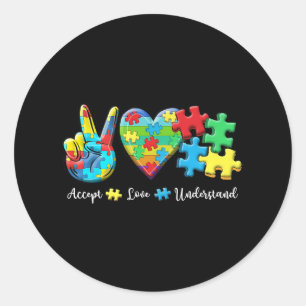 Adesivo Aceitar o amor Compreender a Consciência do Autism