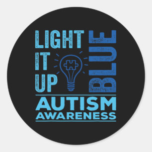 Adesivo Acenda-O Autismo Azul Sensibilização S