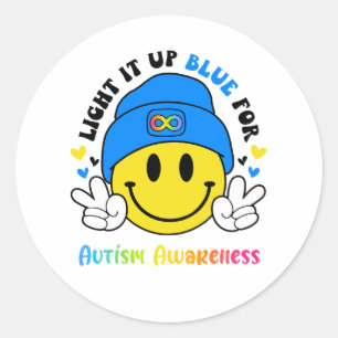 Adesivo Acenda-o de Azul para Autismo