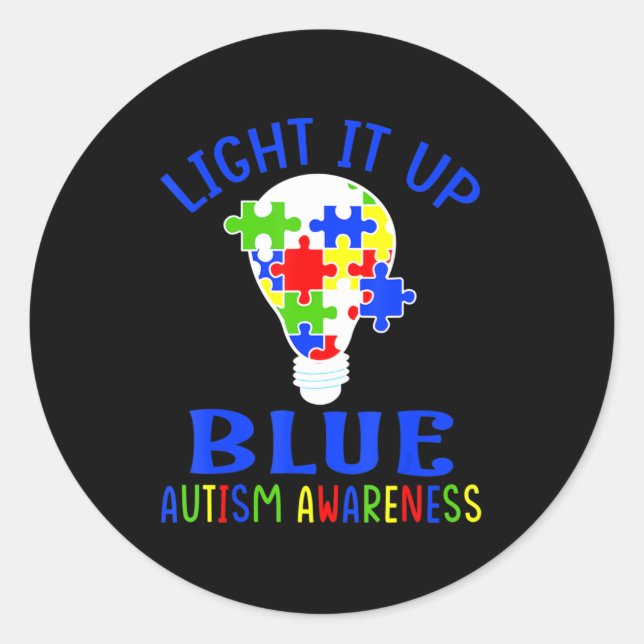 Adesivo Acenda-O Quebra-cabeça de Consciência do Autismo A (Frente)