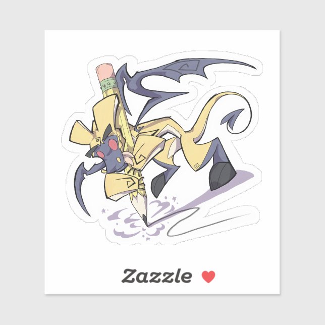 Adesivo Acenda o vinil do dragão de lápis (Folha)