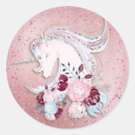 Adesivo Acentos bonito de Cor de Água do Unicórnio Rosa e