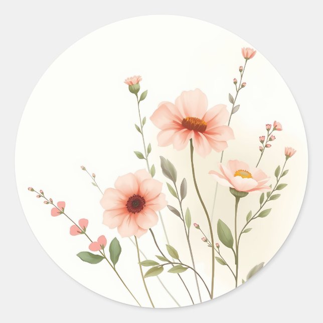 Adesivo Acentos de flores silvestres e Folha Gentil (Frente)