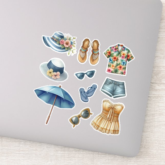 Adesivo Acessórios de Praia para Moda de Verão (Detalhe)