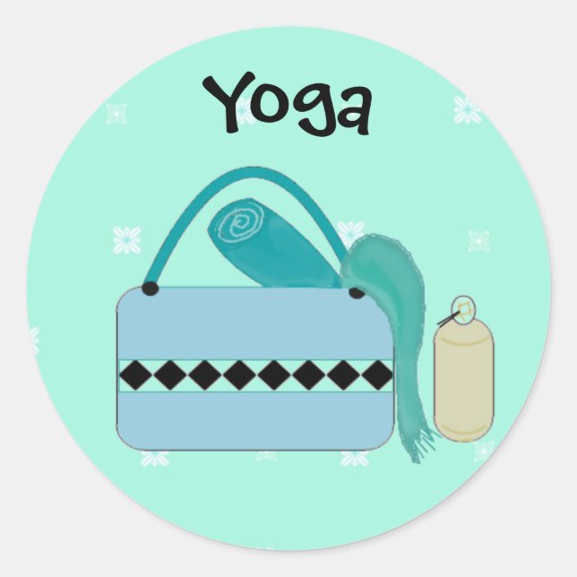 Adesivo Acessórios de Yoga Fofos (Frente)