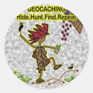 Adesivo Achado da caça do couro cru de Geocachnig