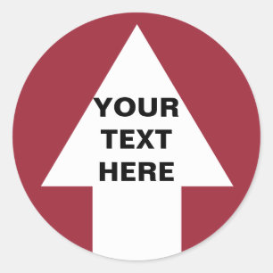 Adesivo Acima da seta com texto feito sob encomenda