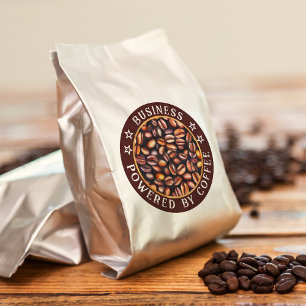 Adesivo Acionado pelo Café Adicione o Nome da Sua Empresa