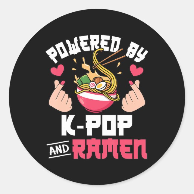 Adesivo Acionado Por K-Pop E Ramen Cute Music Anime L (Frente)