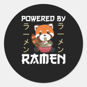 Adesivo Acionado Por Ramen Cute Red Panda Come Ramen Noodl
