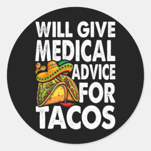 Adesivo Aconselhamento Médico Para Tacos Cinco Mexicanos D