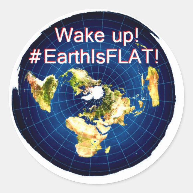 Adesivo "Acordar! #EarthIsFLAT!" (Frente)
