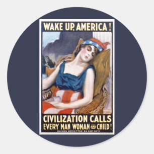 Adesivo Acorde América! Arte Patriótica Vintage da Liberda