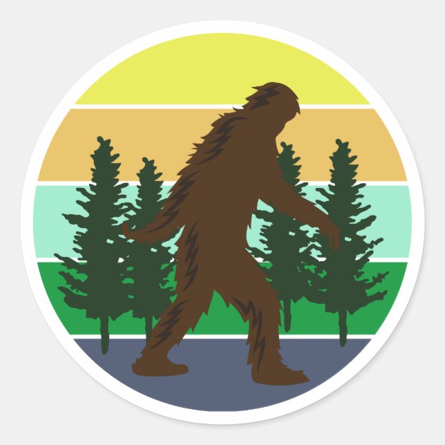 Adesivo Acreditador Sasquatch | Vintage Sunset Bigfoot (Frente)