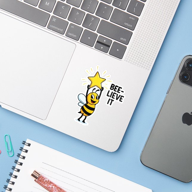 Adesivo Acredite (Notebook com iPhone)