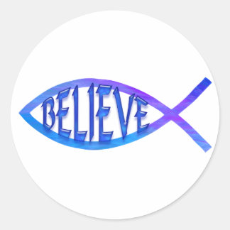 Adesivo Acredite em Peixe - Azul