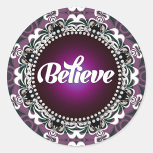 Adesivo Acredite: Inspire: Coletor de rendas branco roxo