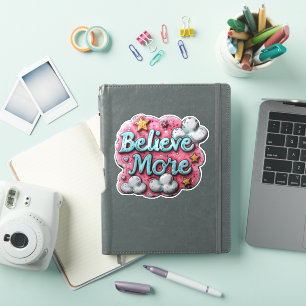 Adesivo Acredite mais" Inspirational Sticker com estrelas
