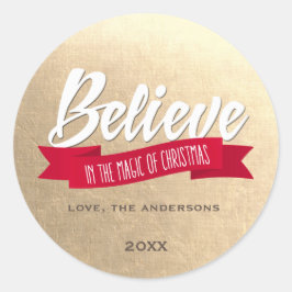 Adesivo Acredite na Magia do Natal em Ouro 